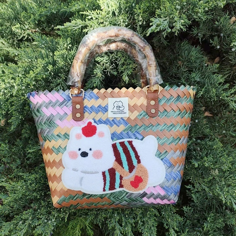 Creative Printing Bamboo Large Capacity Travel Handbag