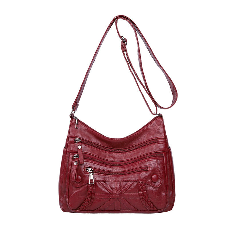 Casual Messenger Bag Fashionable Versatile Multi-layer Multi-pocket