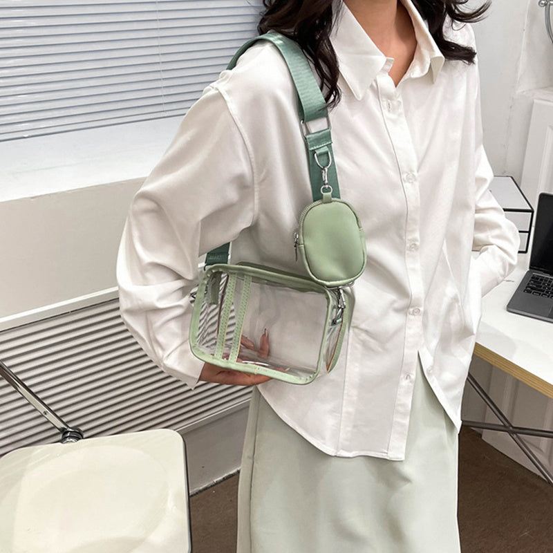 Women's Simple Transparent Shoulder Bag Fashion Messenger Bag