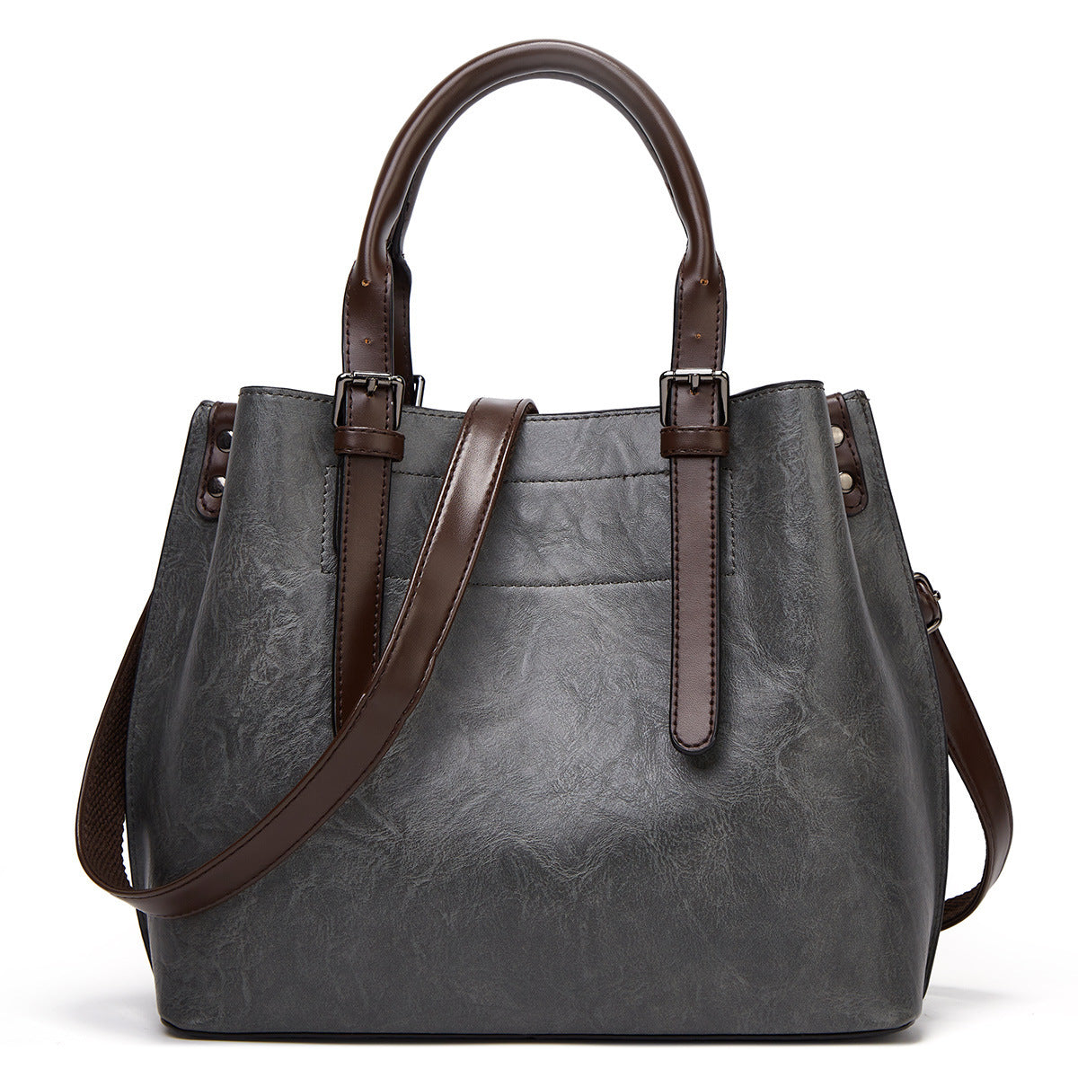 Retro Handbag Contrast Shoulder Women Bag Big Bag