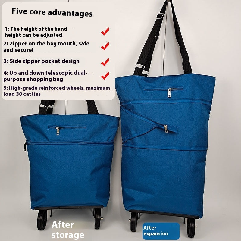 Hand-pulled Shopping Cart Folding Tugboat Bag Handbag