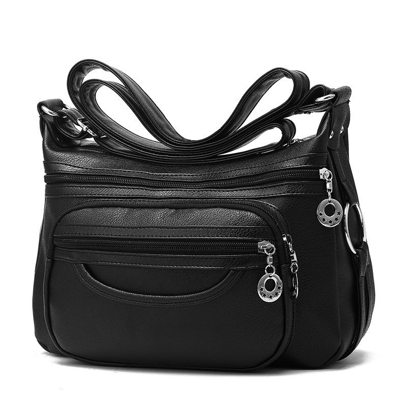 Soft Leather Casual Shoulder Bag Large Capacity