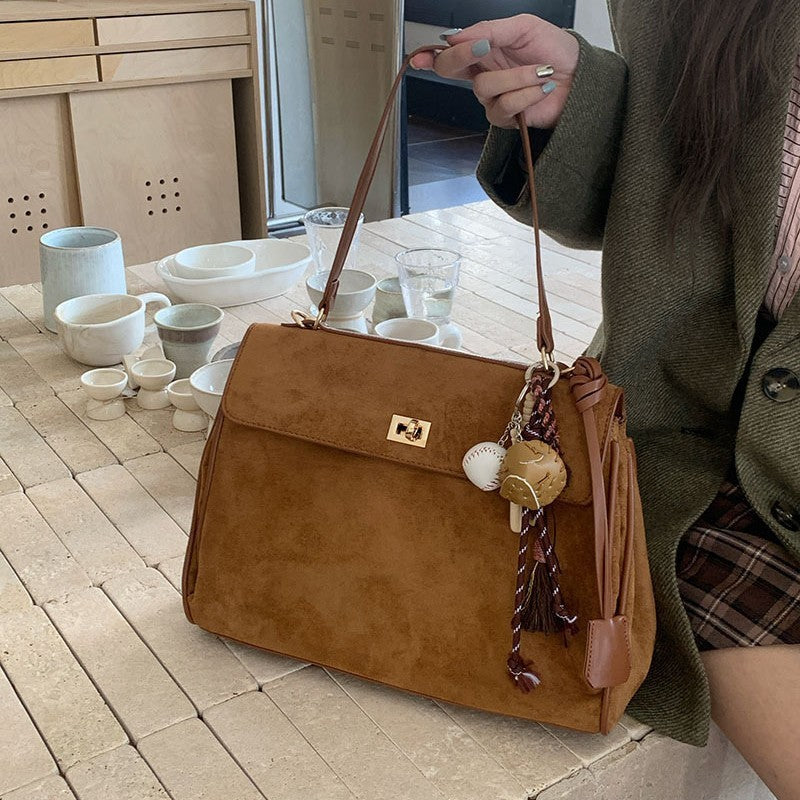 Commuter's All-matching Shoulder Messenger Bag Suede Portable