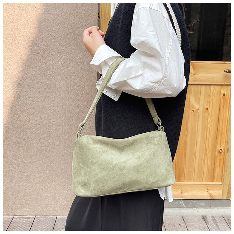 New High-grade Retro Small Square Suede Bag For Women