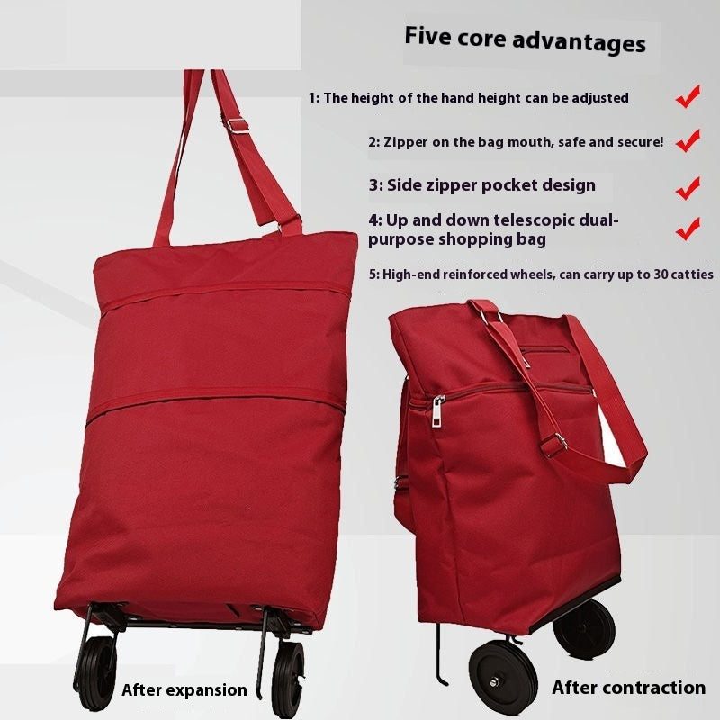 Hand-pulled Shopping Cart Folding Tugboat Bag Handbag