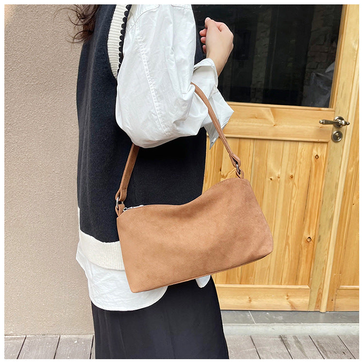 New High-grade Retro Small Square Suede Bag For Women
