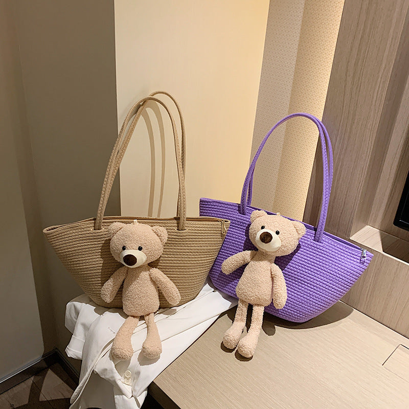 Woven Bag Large Capacity Cute Cotton And Linen