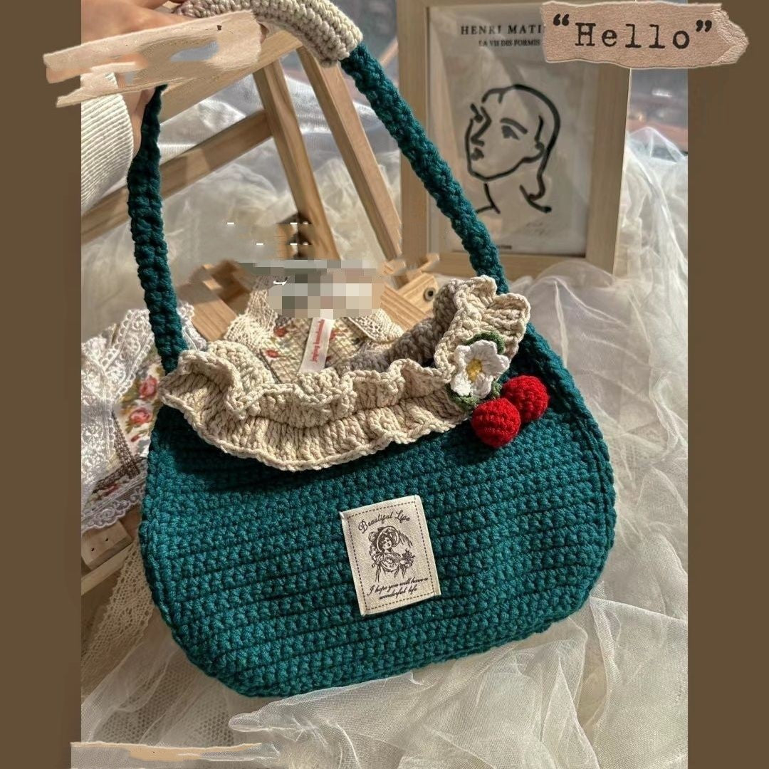 Wool Crocheted Bear Portable Shoulder Bag