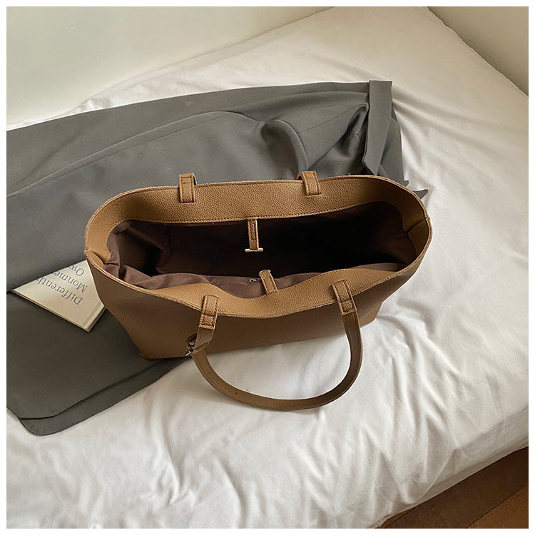 Solid Color Casual Portable Women's Commuter Tote