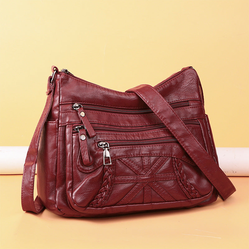Casual Messenger Bag Fashionable Versatile Multi-layer Multi-pocket