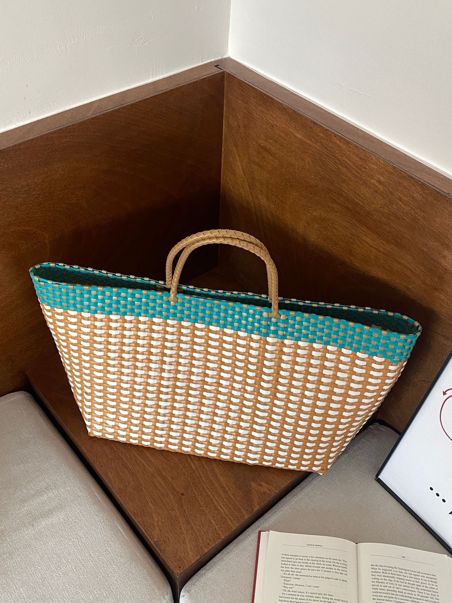 New Pet Woven Beach Large Capacity Portable Vegetable Basket Bag