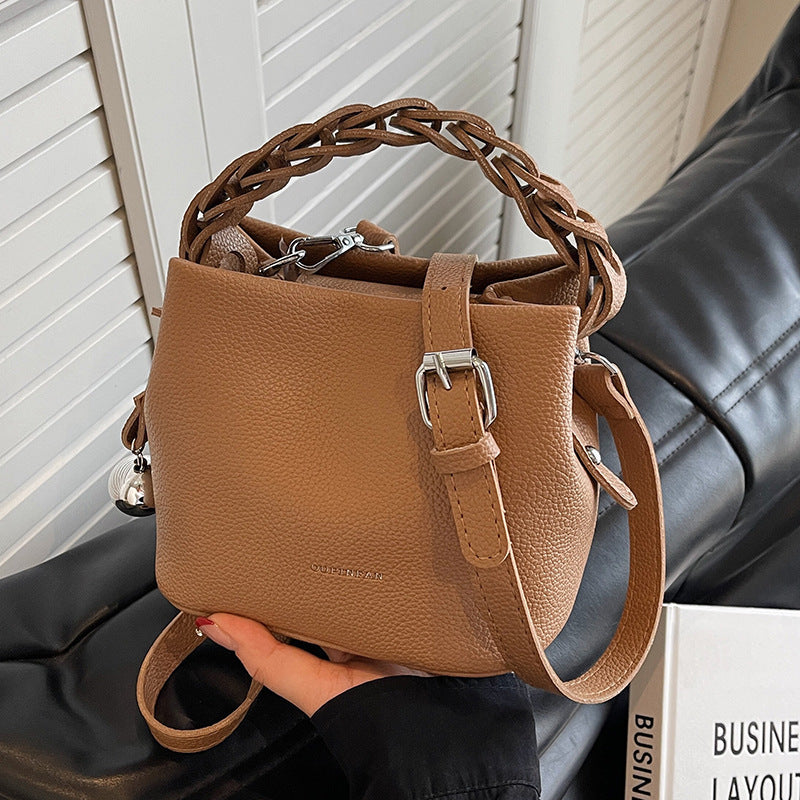One-shoulder Crossbody Design Portable Bucket Bag