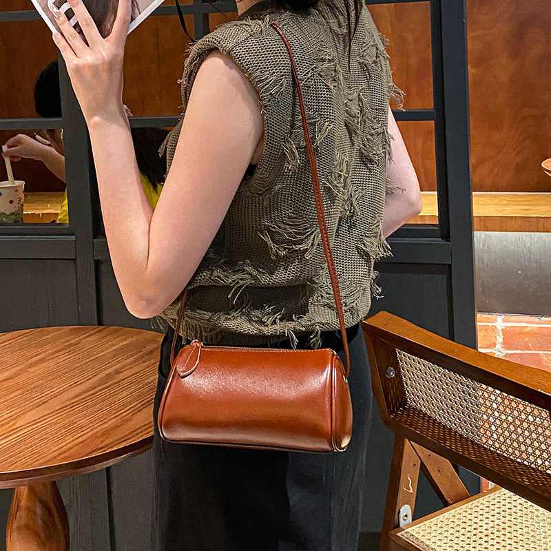 Fashionable And Exquisite First Layer Small Cowhide Crossbody Bag Women