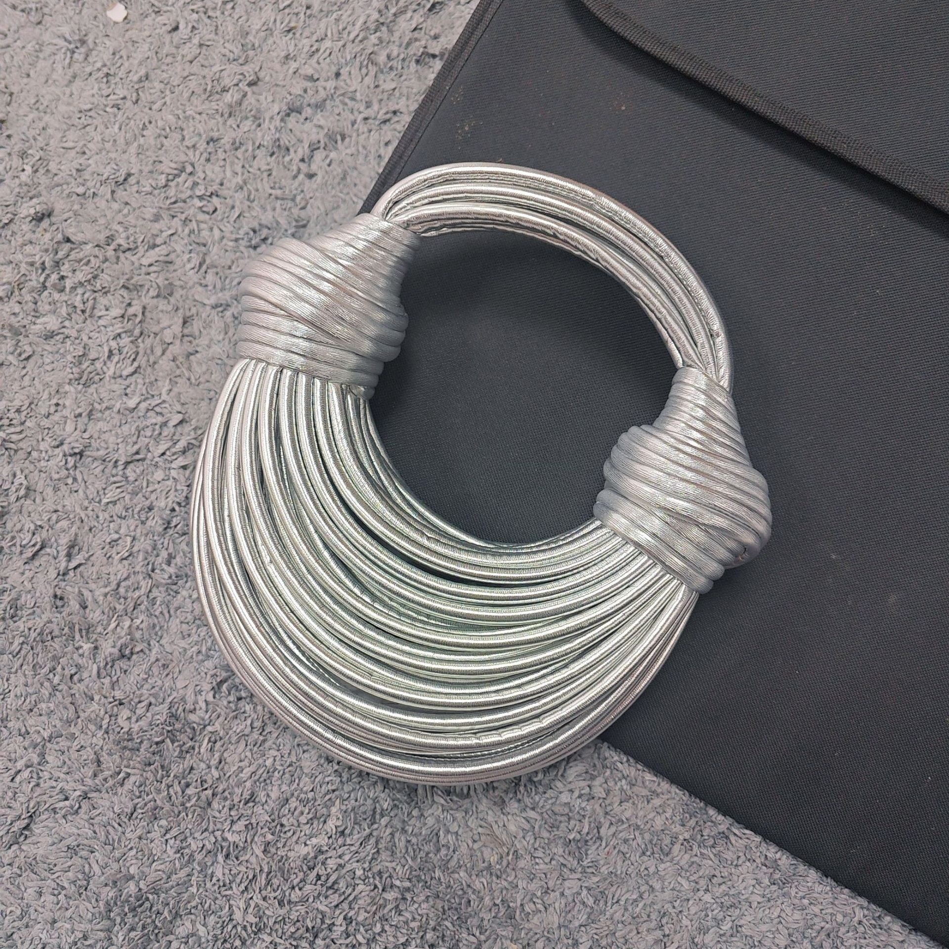 Instafamous Metal Noodles Underarm Bag Fashion Shiny Surface