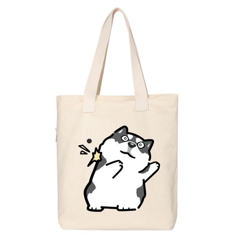 Shiba Inu Male And Female Shoulder Bag Canvas Large Capacity
