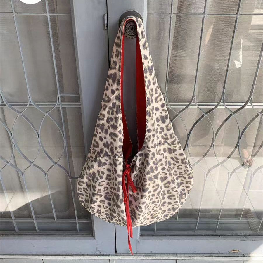 Retro Tote Bag Women's Fashion Leopard Print Large Capacity Shoulder Bag