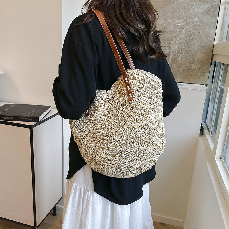 Straw Bag Holiday Shoulder Bag Fashion Woven Tote Bag