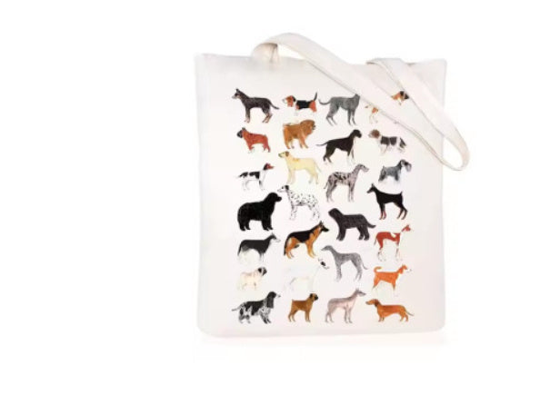 Cartoon Cat Printed Canvas Shoulder Bag Folding Hand Bag
