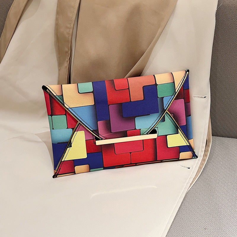Western Style Leisure Fashion Plaid Contrast Color Small Square Bag
