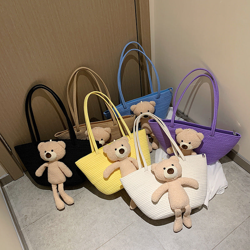 Woven Bag Large Capacity Cute Cotton And Linen