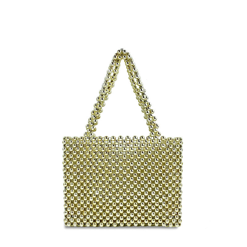 Hand-woven Metal Beads Steamed Crystal Bun Pearl Bag