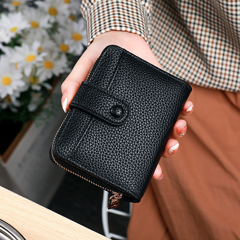 Women's Lychee Pattern Organ Short Wallet
