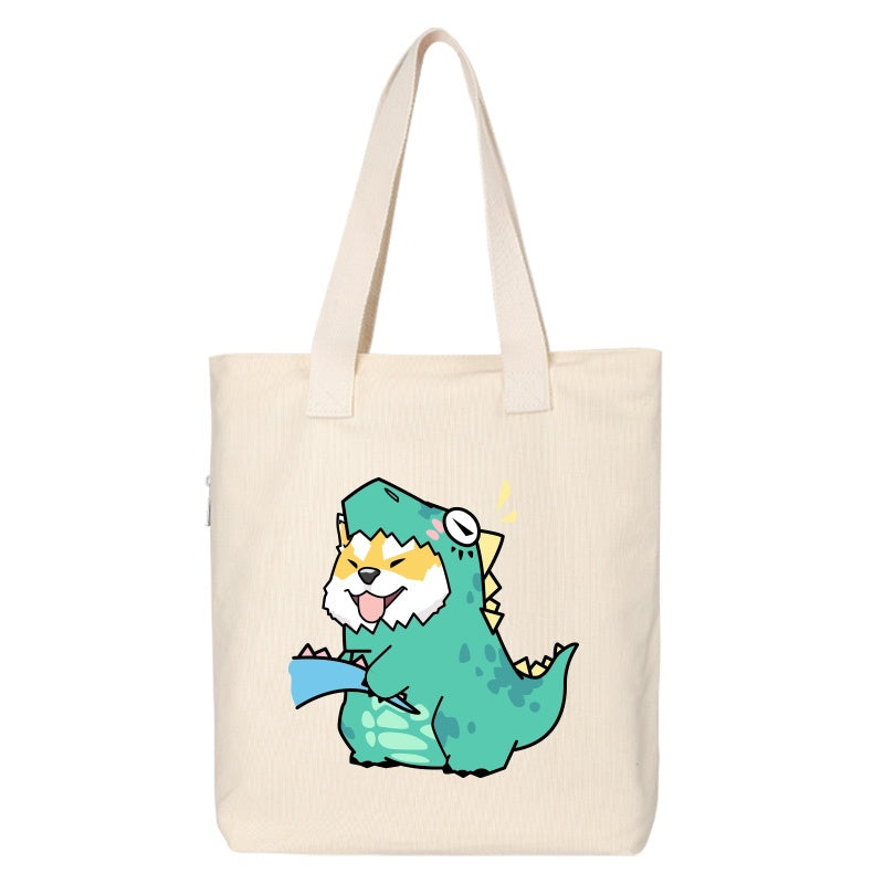 Shiba Inu Male And Female Shoulder Bag Canvas Large Capacity