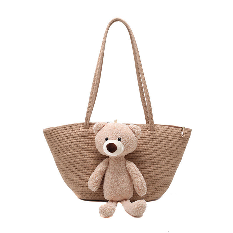 Woven Bag Large Capacity Cute Cotton And Linen