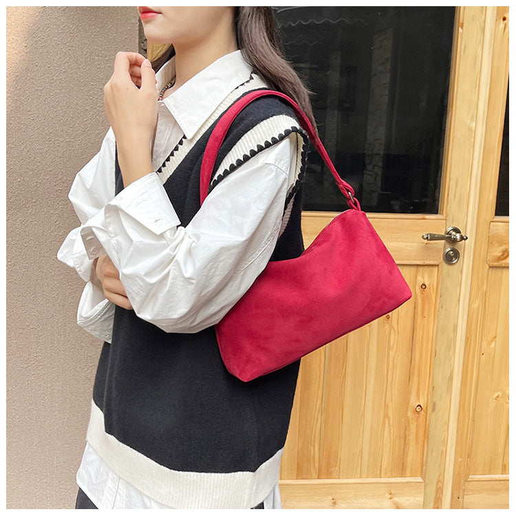 New High-grade Retro Small Square Suede Bag For Women