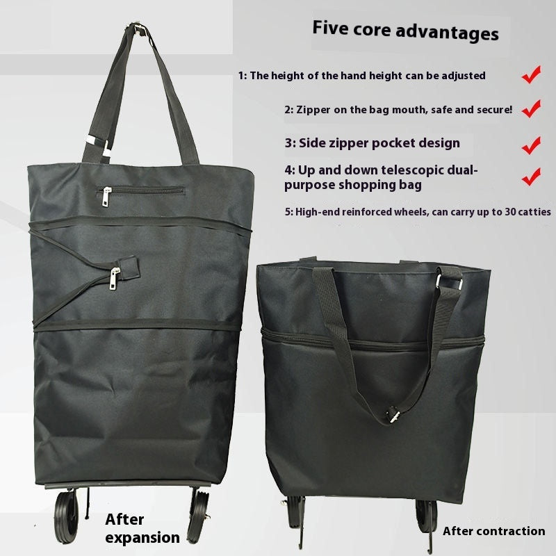 Hand-pulled Shopping Cart Folding Tugboat Bag Handbag