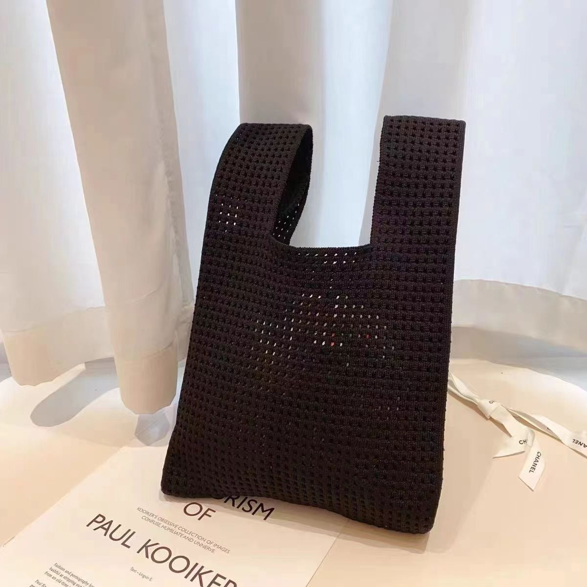 Simple Retro Hollow Knitted Handbag For Women