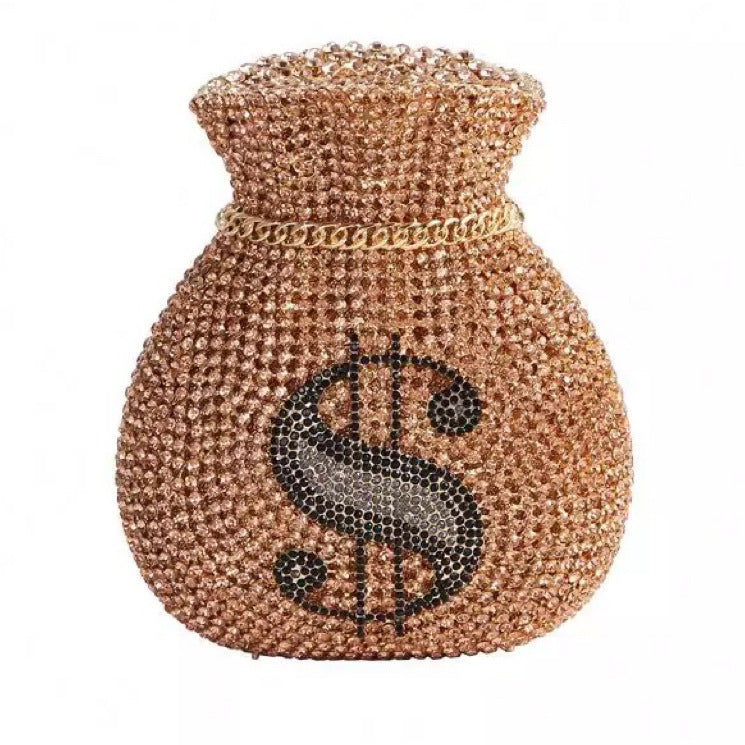 Trade Hollow Metal Purse Full Diamond Clutch