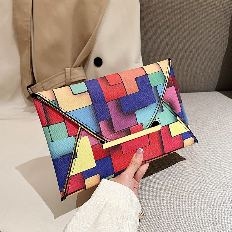 Western Style Leisure Fashion Plaid Contrast Color Small Square Bag
