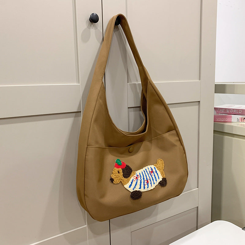 Japanese Style Large Capacity Cute Sausage Dog Commuting Shopping Bag