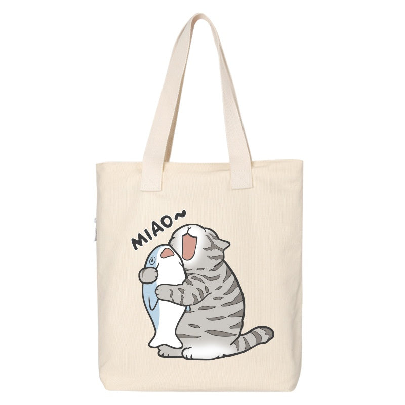 Shiba Inu Male And Female Shoulder Bag Canvas Large Capacity