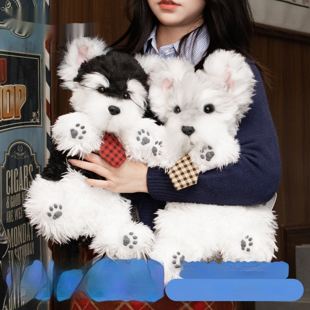 Schnauzer Backpack Backpack Simulation Plush Toy, Toy Figurine, Doll