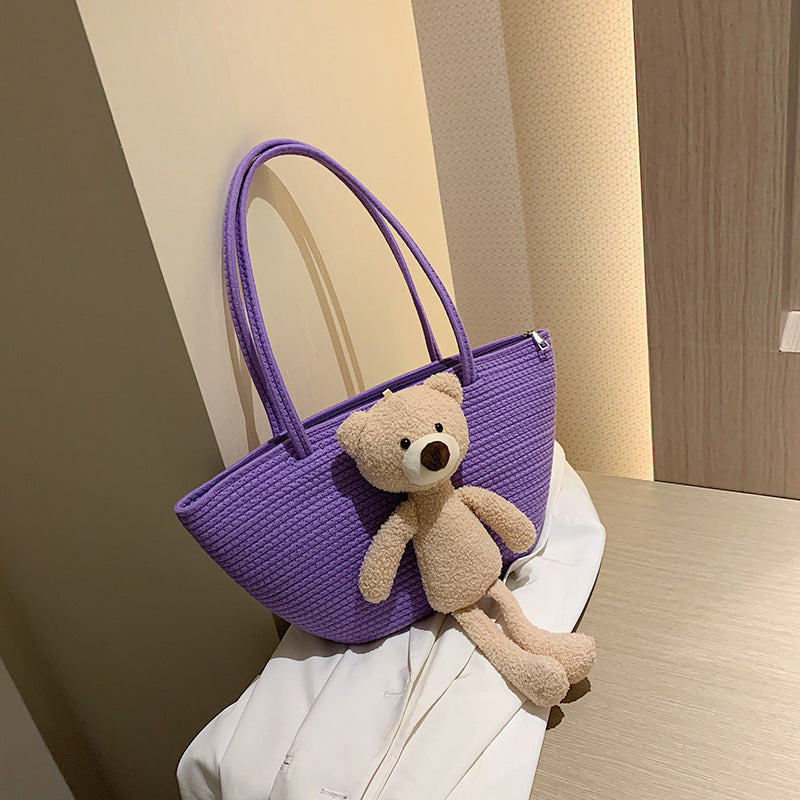 Woven Bag Large Capacity Cute Cotton And Linen