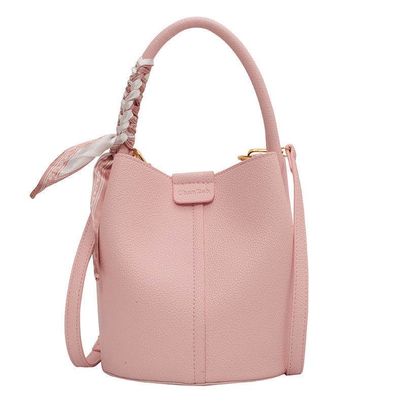Lychee Pattern Textured Handbag Women's Bag Western Style