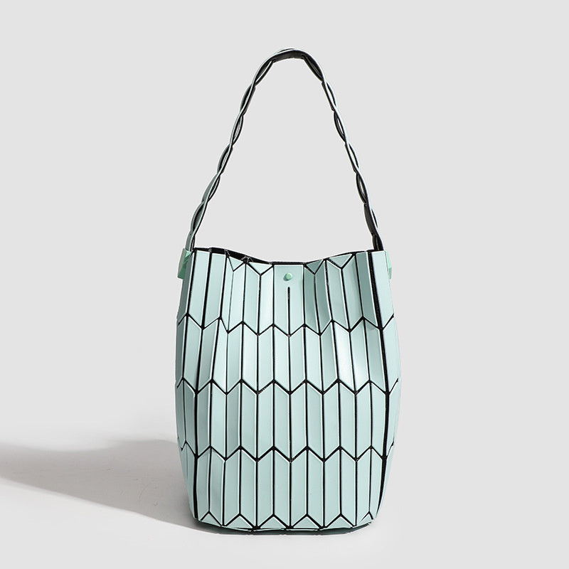 Geometric Rhombus Color Matching Shoulder Bag