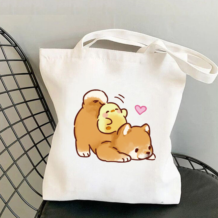 One-shoulder Animal Pattern Canvas Women's Bag