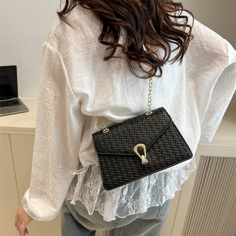 Women's Classic Woven Lock Small Square Bag