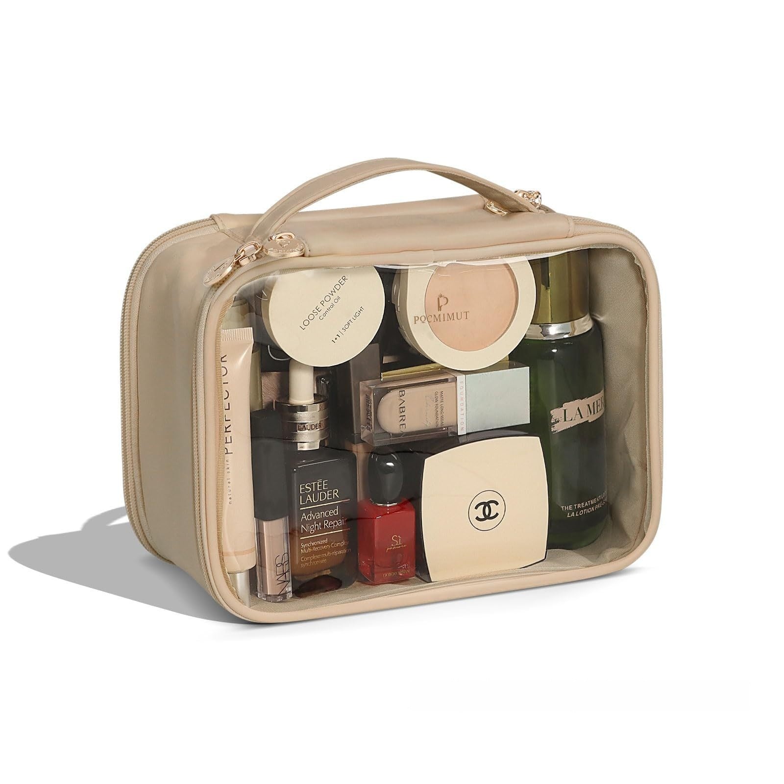 Leather Transparent Cosmetic Bag Travel Essential