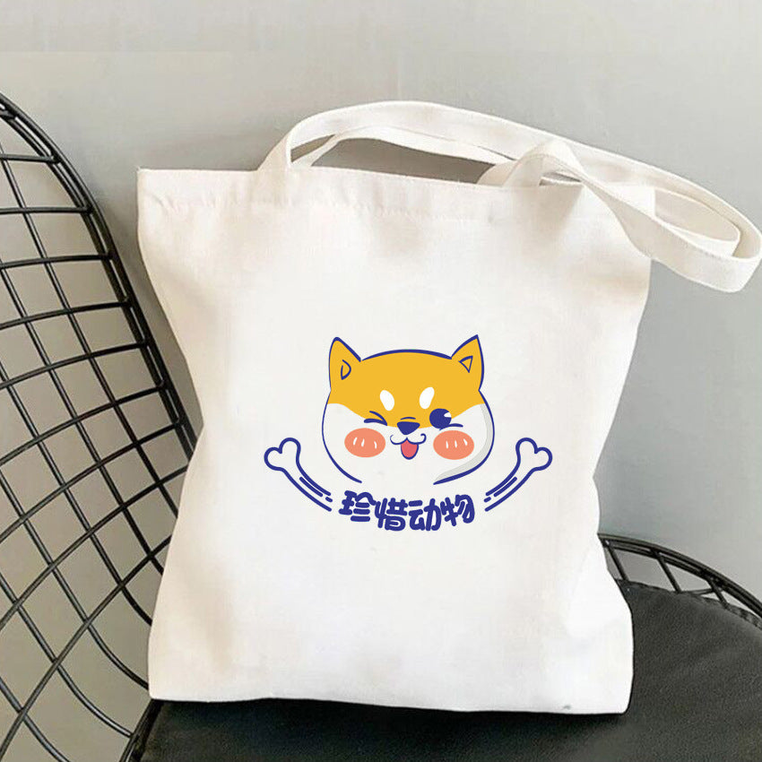 One-shoulder Animal Pattern Canvas Women's Bag