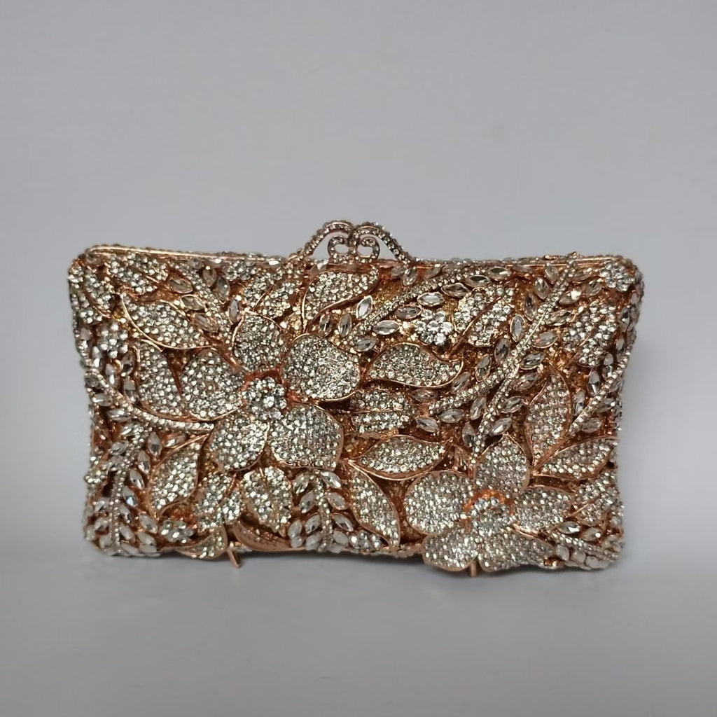 Flower Diamond Banquet Rhinestone Clutch Bridal Wedding Bag