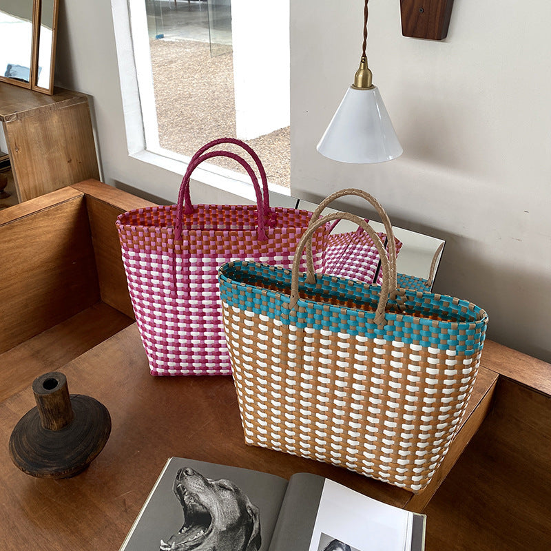 New Pet Woven Beach Large Capacity Portable Vegetable Basket Bag