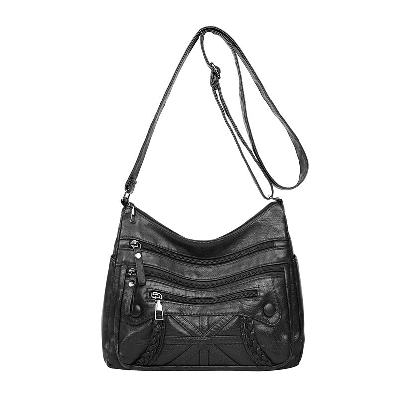 Casual Messenger Bag Fashionable Versatile Multi-layer Multi-pocket