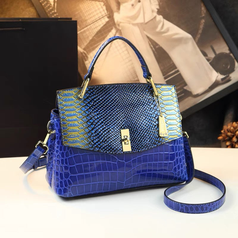Snake Pattern Women's Bag Handbag Colorful Crocodile Pattern Crossbody Bag