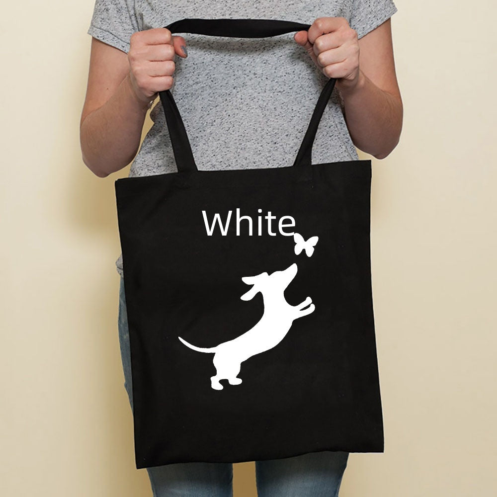 Sausage Cute Pet Dog Printed Canvas Bag