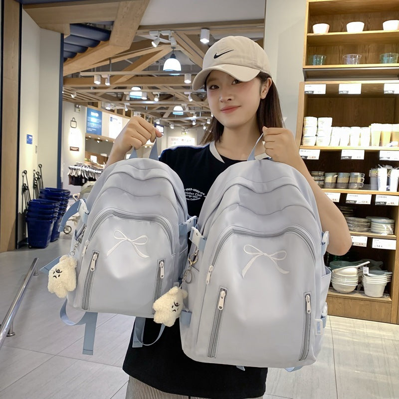 Large Capacity Girl Bow Backpack With College Style
