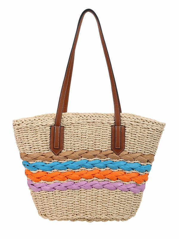 Woven Vegetable Basket Tote Large Capacity Straw Bag